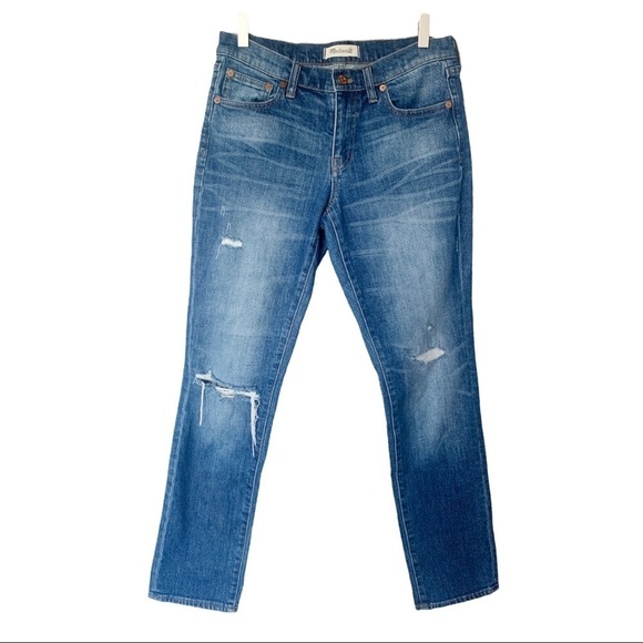 Madewell The Slim Boyjean in Brinville Wash: Rip and Repair Edition - Picture 1 of 11
